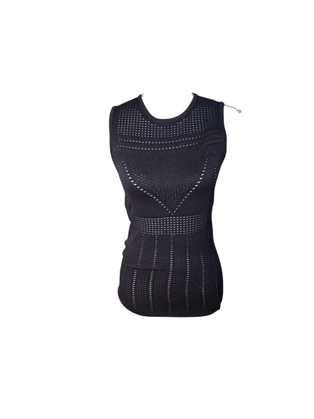 Derek Lam 10C x Athleta Black Ribbed Seamed Sleeveless Tank Sz 8 Yoga Training